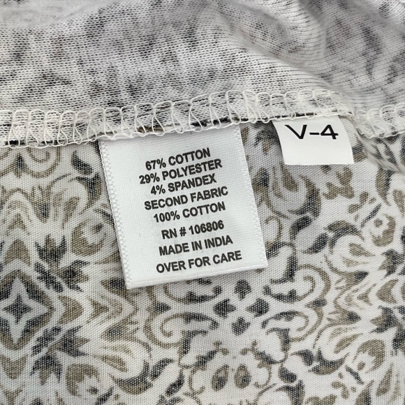 Emily Daniels Womens Abstract Button-Up Roll Tab 3/4 Sleeve Blouse Top New Sz L - Picture 8 of 9